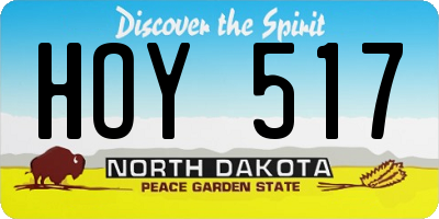 ND license plate HOY517