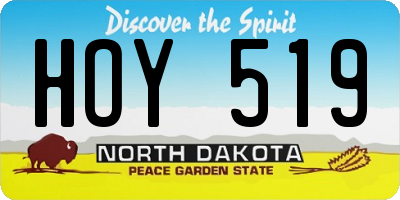 ND license plate HOY519