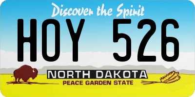ND license plate HOY526
