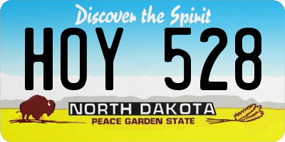ND license plate HOY528