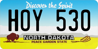 ND license plate HOY530