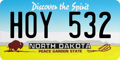 ND license plate HOY532