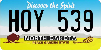 ND license plate HOY539