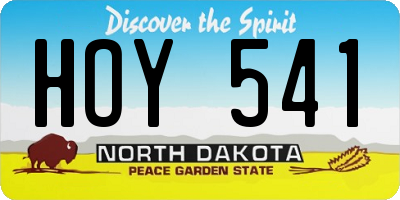 ND license plate HOY541