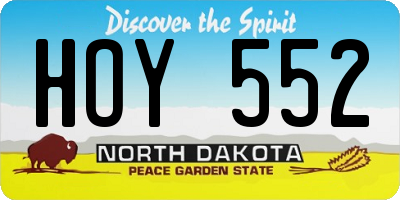 ND license plate HOY552