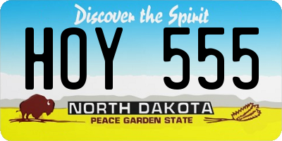 ND license plate HOY555