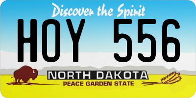 ND license plate HOY556