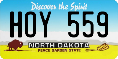 ND license plate HOY559