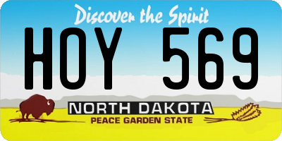 ND license plate HOY569