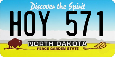 ND license plate HOY571