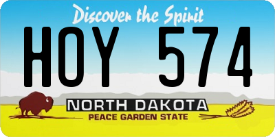 ND license plate HOY574