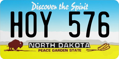 ND license plate HOY576