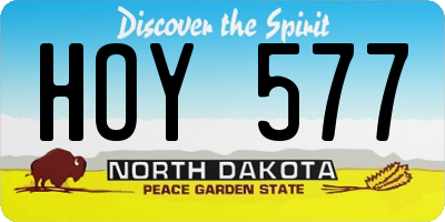 ND license plate HOY577