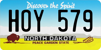 ND license plate HOY579