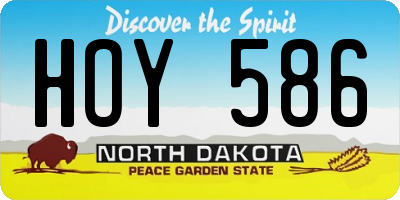 ND license plate HOY586