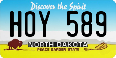 ND license plate HOY589