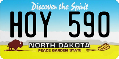 ND license plate HOY590