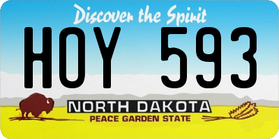 ND license plate HOY593