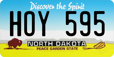 ND license plate HOY595