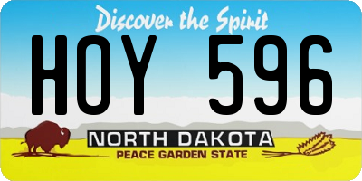 ND license plate HOY596
