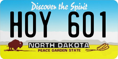 ND license plate HOY601