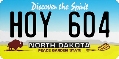 ND license plate HOY604