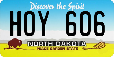 ND license plate HOY606