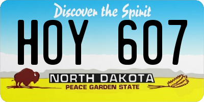 ND license plate HOY607