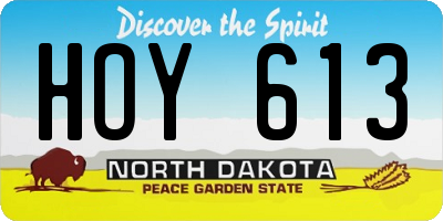 ND license plate HOY613