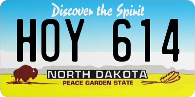 ND license plate HOY614