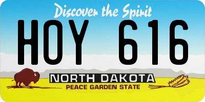 ND license plate HOY616