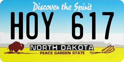 ND license plate HOY617