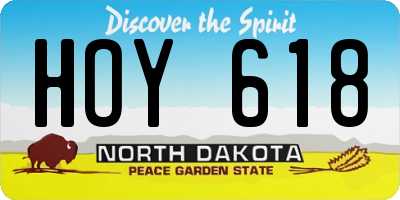 ND license plate HOY618