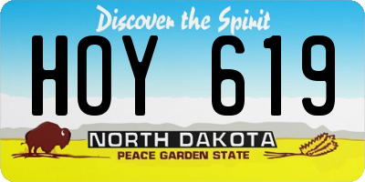 ND license plate HOY619