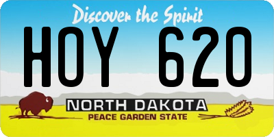ND license plate HOY620