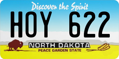 ND license plate HOY622