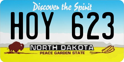 ND license plate HOY623