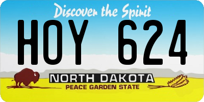 ND license plate HOY624