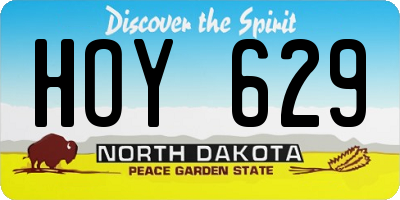 ND license plate HOY629
