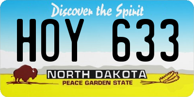 ND license plate HOY633