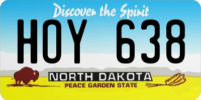 ND license plate HOY638