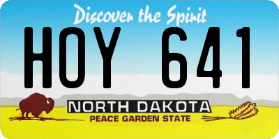 ND license plate HOY641