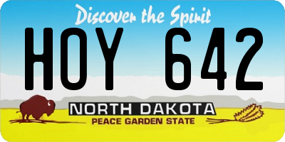 ND license plate HOY642