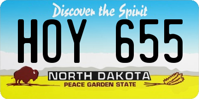 ND license plate HOY655