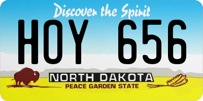 ND license plate HOY656