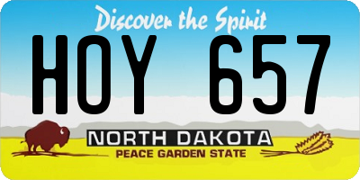 ND license plate HOY657