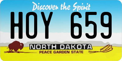 ND license plate HOY659