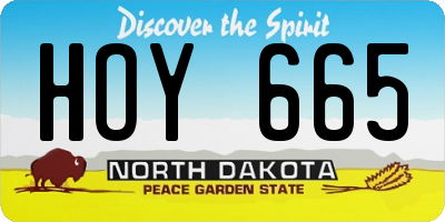ND license plate HOY665