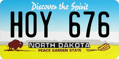 ND license plate HOY676