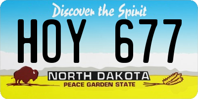 ND license plate HOY677